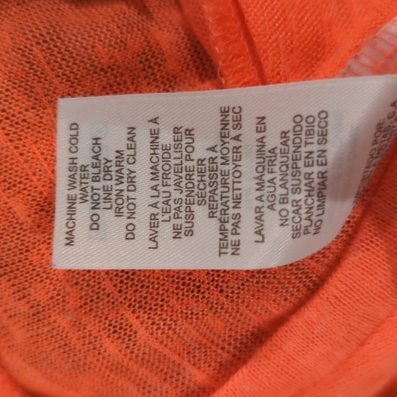 Neon Coral dynamite polyester studded sheer t-shirt - Picture 6 of 6